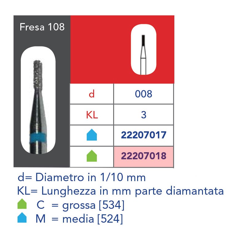 FRESE DIAMANTATE CILINDRICHE