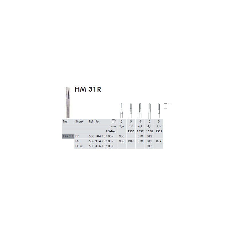 FRESA TUNGSTENO TURBINA GAMBO EXTRALUNGO
