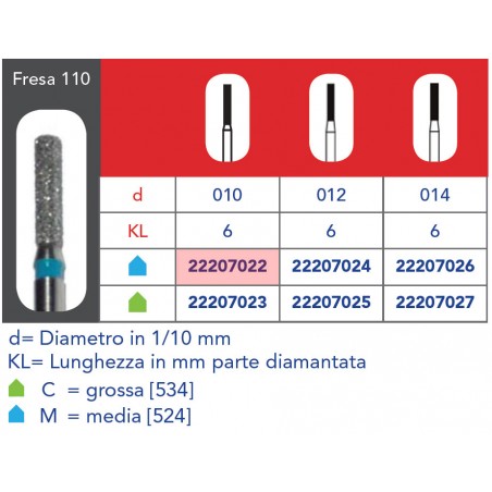FRESE DIAMANTATE CILINDRICHE