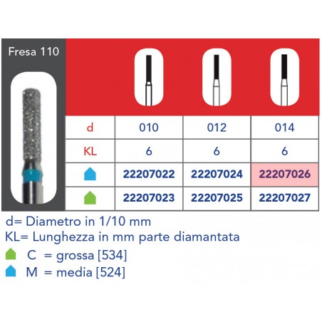 FRESE DIAMANTATE CILINDRICHE