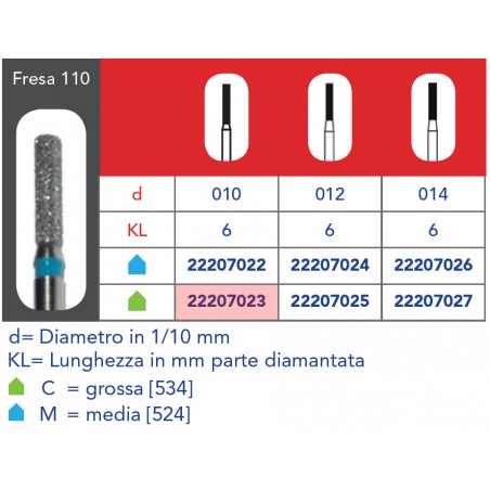FRESE DIAMANTATE CILINDRICHE