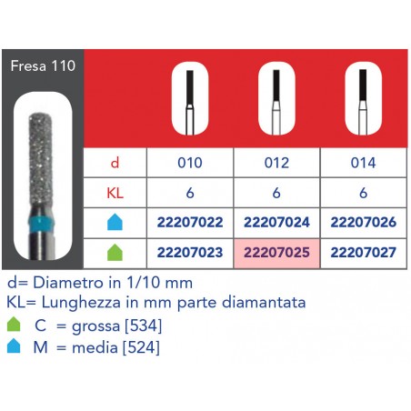 FRESE DIAMANTATE CILINDRICHE