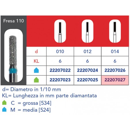 FRESE DIAMANTATE CILINDRICHE