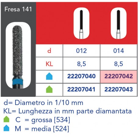 FRESE DIAMANTATE CILINDRO
