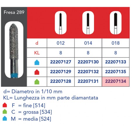FRESE DIAMANTATE CILINDRO A PUNTA (CHAMFER PARALLELO)
