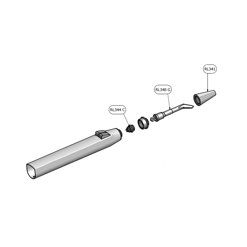 GERADES ÄUSSERES ERSATZTEIL FÜR LUZZANI MINILIGHT INOX SPRITZE