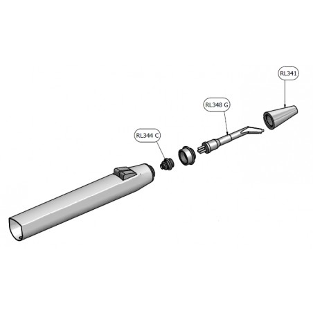 GERADES ÄUSSERES ERSATZTEIL FÜR LUZZANI MINILIGHT INOX SPRITZE