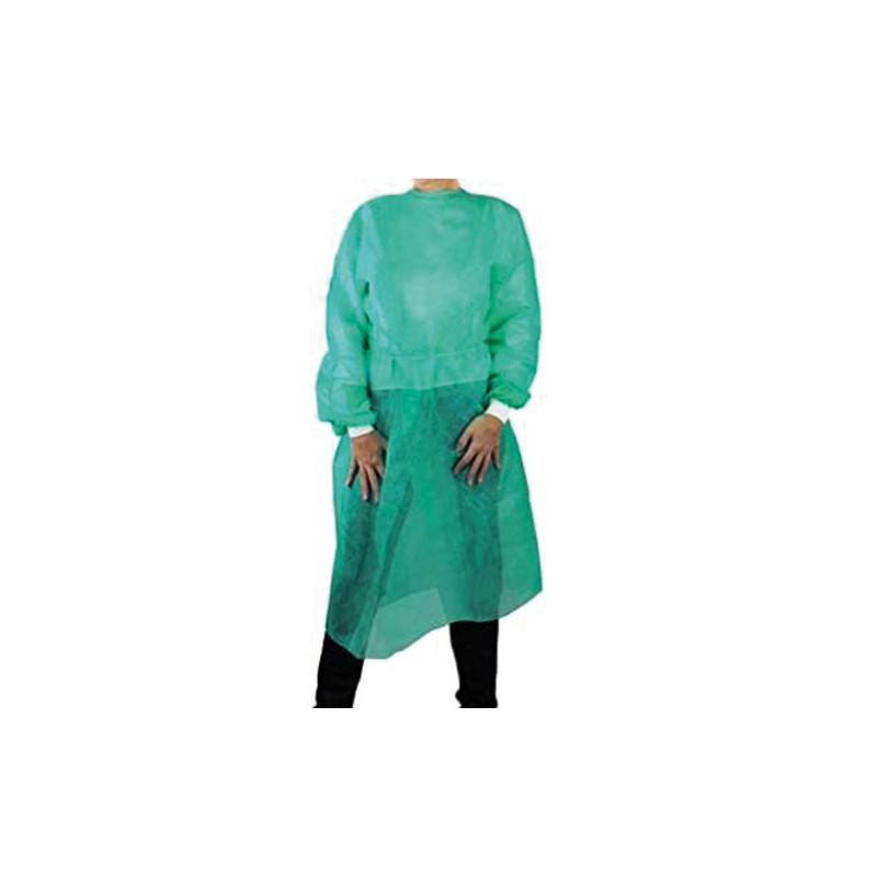 CAMICE MONOUSO (NON STERILE) TNT VERDE TAGLIA UNIVERSALE