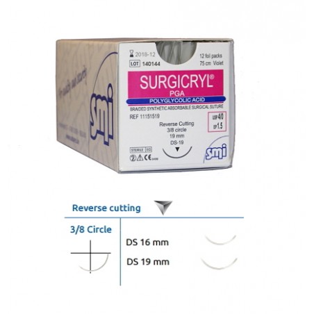 SUTURE SURGICRYL 910 4/0 DS19 3/8C