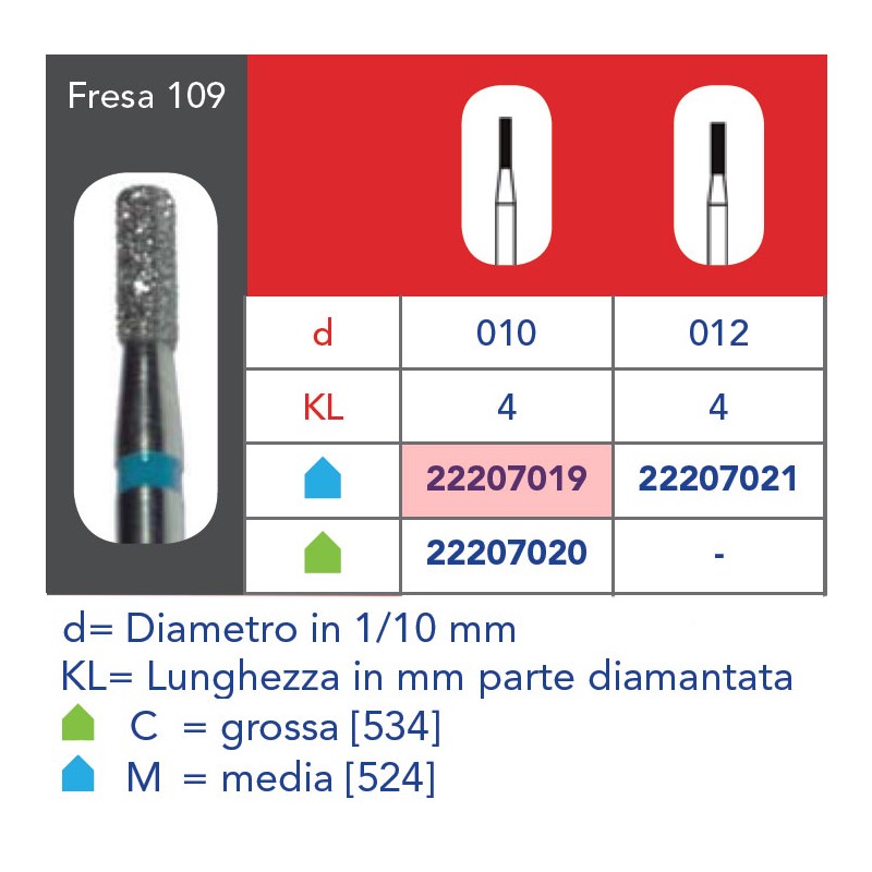 FRESE DIAMANTATE CILINDRO