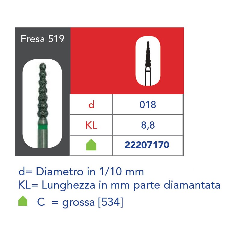 FRESA DIAMANTATA PER RIDUZIONE