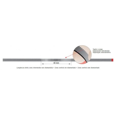 STRIP METALLICA DIAMANTATA PERFORATA SEGHETTATA PFXDS3 - ROSSO
